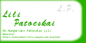 lili patocskai business card
